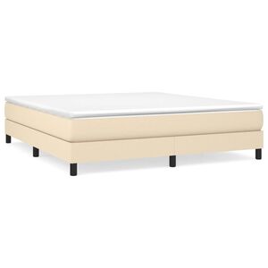 vidaXL Estructura de cama con somier tela color crema 180x200 cm