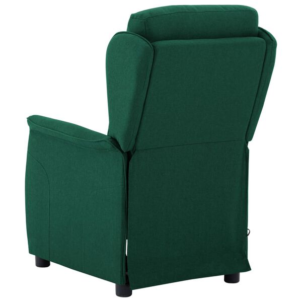 vidaXL Sill&oacute;n de masaje el&eacute;ctrico tela verde oscuro
