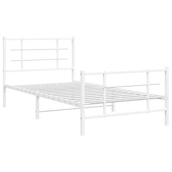 vidaXL Estructura cama sin colch&oacute;n con estribo metal blanco 107x203 cm