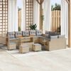 vidaXL Conjunto de sof&aacute; de jard&iacute;n 14 pcs Beige rat&aacute;n sint&eacute;tico