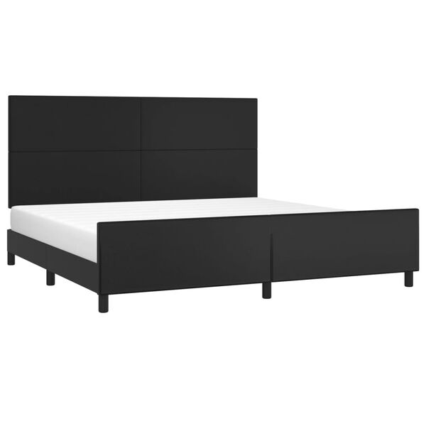 vidaXL Estructura de cama sin colch&oacute;n cuero sint&eacute;tico negro 200x200 cm