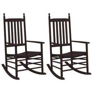 vidaXL Mecedoras con asiento curvo 2 uds madera &aacute;lamo maciza marr&oacute;n