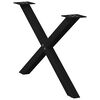 vidaXL Patas para mesa de centro en forma de X (2 unidades), color negro, 70 x (42-43) cm, acero