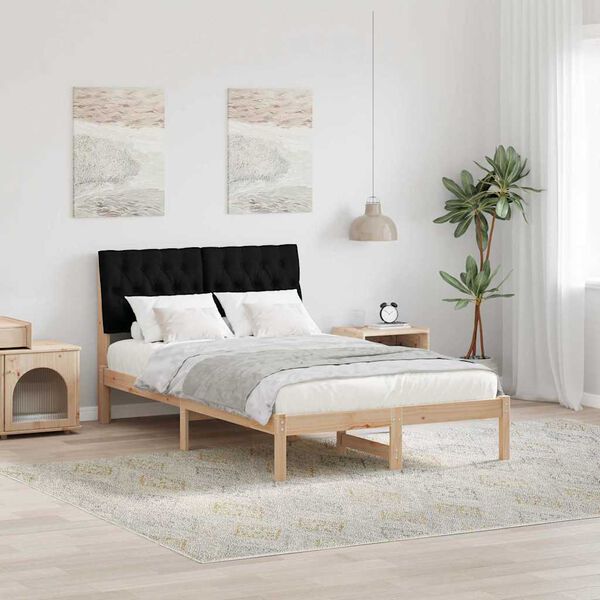 vidaXL Estructura de cama Negro 120 x 200 cm Madera de pino macizo