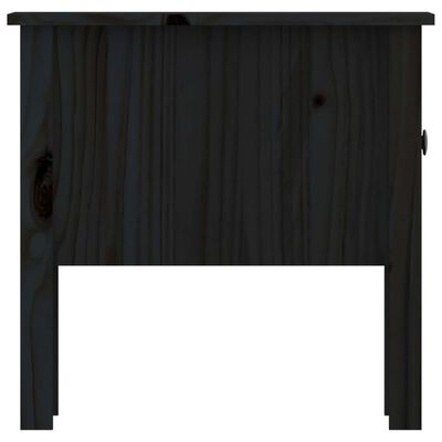 vidaXL Mesa auxiliar de madera maciza de pino negro 50x50x49 cm