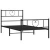 vidaXL Estructura cama sin colch&oacute;n con estribo metal negro 90x200 cm