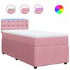 vidaXL Cama box spring con colch&oacute;n terciopelo rosa 100x200 cm