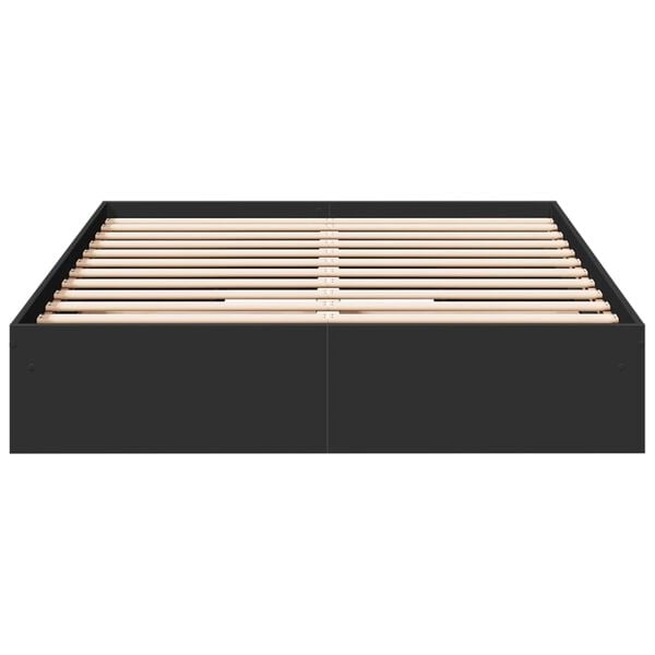 vidaXL Cama con cajones madera de ingenier&iacute;a negro 140x200 cm