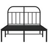 vidaXL Estructura cama sin colch&oacute;n con cabecero metal negro 120x190 cm