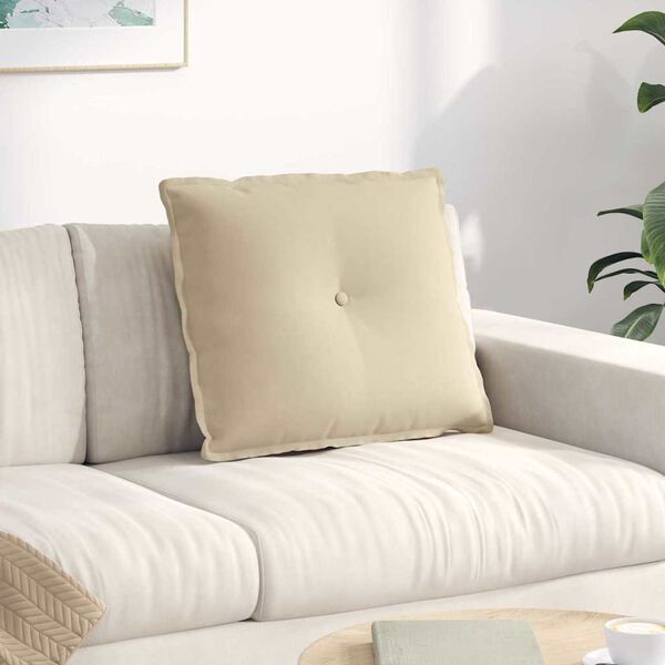 vidaXL Coj&iacute;n de Espalda Crema 60 x 50 cm Tela de microfibra