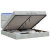 vidaXL Cama tipo otomana con colch&oacute;n y LED Gris Claro 200 x 200 cm