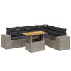 vidaXL Set de sof&aacute;s de jard&iacute;n 7 piezas con cojines rat&aacute;n PE gris