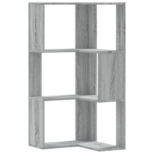 vidaXL Estanter&iacute;a de esquina 3 niveles madera gris Sonoma 50x50x102 cm