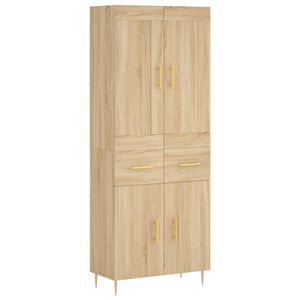 vidaXL Aparador alto madera contrachapada color roble 69,5x34x180 cm