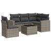 vidaXL Set de muebles de jard&iacute;n 6 pzas y cojines rat&aacute;n sint&eacute;tico gris