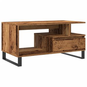vidaXL Mesa de centro madera ingenier&iacute;a madera envejecida 90x49x45 cm