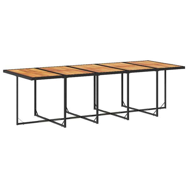 vidaXL Set comedor de jard&iacute;n con cojines 15 pzas rat&aacute;n sint&eacute;tico negro