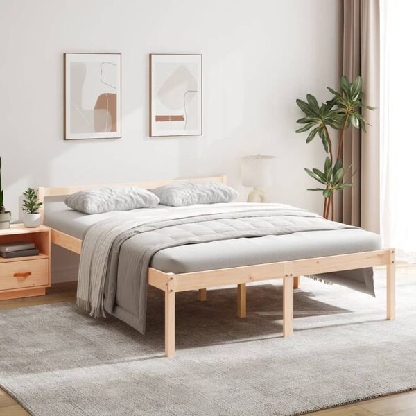 vidaXL Cama senior sin colch&oacute;n madera maciza de pino 160x200 cm