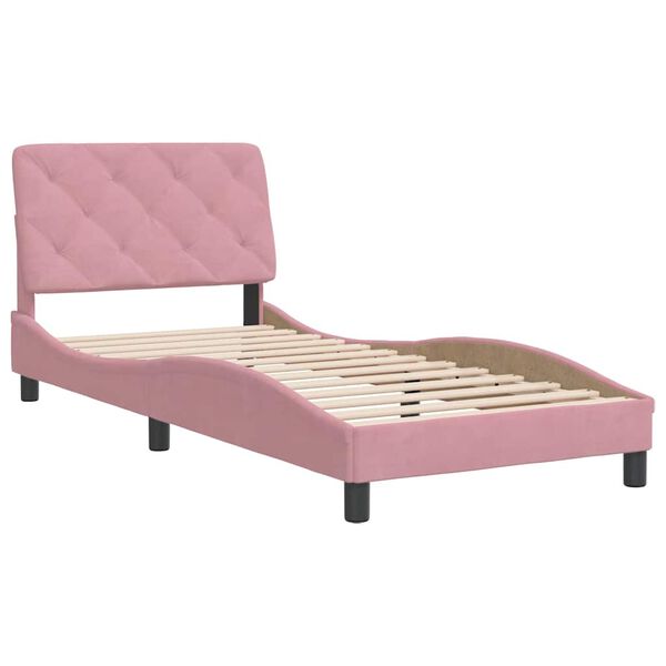 vidaXL Estructura de cama sin colch&oacute;n terciopelo rosa 80x200 cm