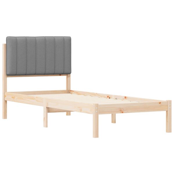 vidaXL Estructura de Cama con Cabecera Tapizada Gris Claro 80 x 200 cm