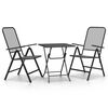 vidaXL Set de comedor de jard&iacute;n 3 pzas malla metal expandido antracita