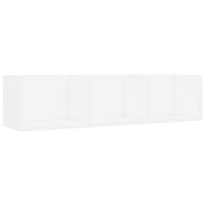 vidaXL Estante de pared para CD madera contrachapada blanco 75x18x18cm