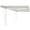 vidaXL Toldo manual retr&aacute;ctil con LED crema 4x3,5 m