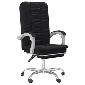 vidaXL Silla de oficina reclinable cuero sint&eacute;tico negro