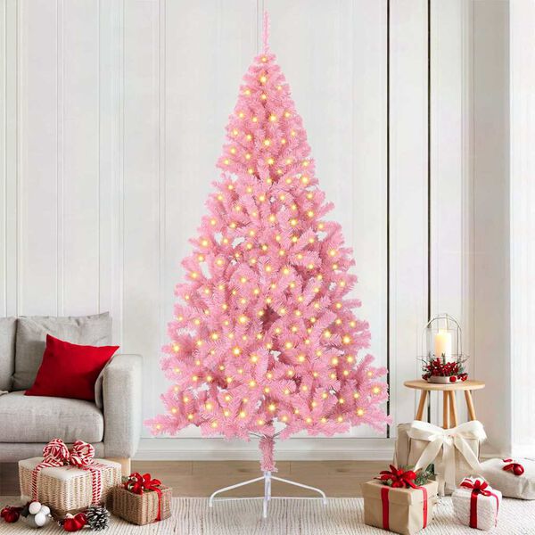 vidaXL &Aacute;rbol de Navidad Artificial Preiluminado Rosa 210 cm PVC