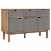 vidaXL Aparador OTTA madera maciza pino marr&oacute;n y gris 114x43x73,5 cm