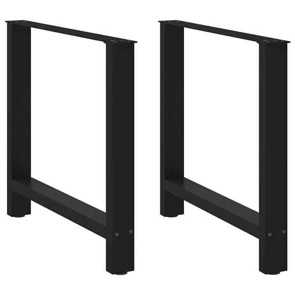vidaXL Patas para mesa de comedor negras (2 unidades, 80 x 72-73 cm, acero)