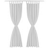2 cortinas blancas micro-satinadas con trabillas, 140 x 175 cm