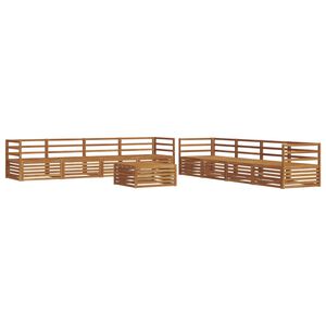 vidaXL Conjunto de sof&aacute;s de exterior 9 pcs Natural