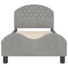 vidaXL Cama para ni&ntilde;os con cabecero Gris Claro 80 x 160 cm Terciopelo