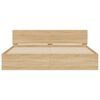 vidaXL Estructura de cama cabecero y luces LED roble Sonoma 180x200 cm