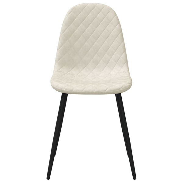 vidaXL Sillas de comedor 4 unidades terciopelo blanco crema