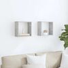 vidaXL Estantes cubo de pared 2 unidades gris hormig&oacute;n 30x15x30 cm