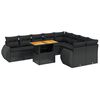 vidaXL Set de sof&aacute;s de jard&iacute;n 10 pzas cojines rat&aacute;n sint&eacute;tico negro