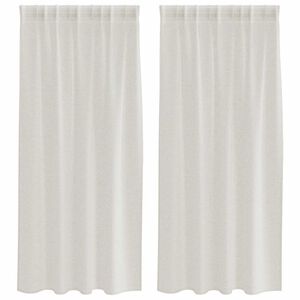vidaXL Cortina de Voil&eacute; 2 pcs Crema 175 x 140 cm Poli&eacute;ster