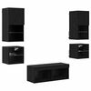 vidaXL Unidades de pared para TV 8 uds. Roble Negro