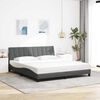vidaXL Estructura de cama sin colch&oacute;n Hanko de tela gris oscuro 180x200 cm