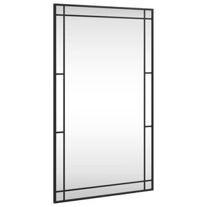 vidaXL Espejo de pared rectangular de hierro negro 60x100 cm