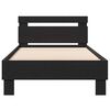 vidaXL Estructura de cama con cabecera Roble Negro 193 x 95 x 88 cm