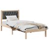 vidaXL Estructura de cama con cabecera Gris oscuro 90 x 200 cm