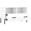 vidaXL Mueble de TV madera contrachapada blanco brillo 80x36x50 cm
