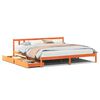 vidaXL Cama sin colch&oacute;n madera maciza de pino marr&oacute;n cera 180x200 cm