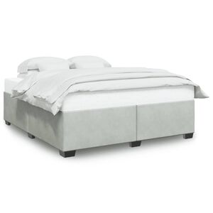 vidaXL Estructura de cama sin colch&oacute;n terciopelo gris claro 200x200 cm