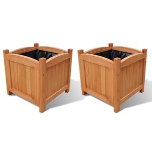 vidaXL Juego de arriates de madera 2 unidades 30x30x30 cm