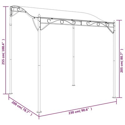 vidaXL Toldo acero y tela gris antracita 2x2,3 m 180 g/m²