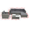 vidaXL Set de muebles de jardín 6 pzas y cojines ratán sintético gris